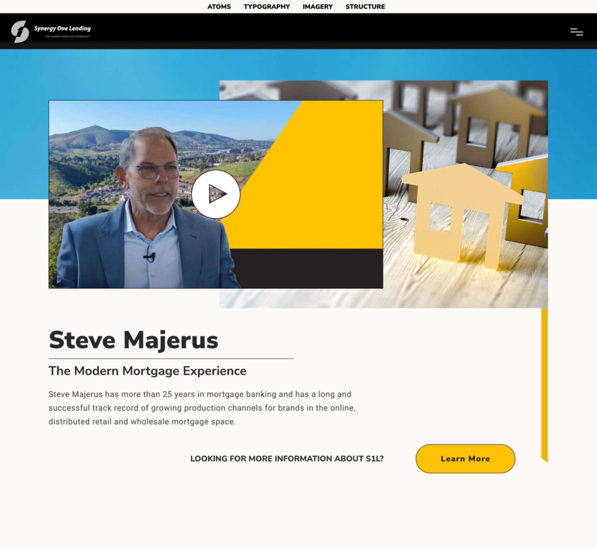 Hero section of a video page