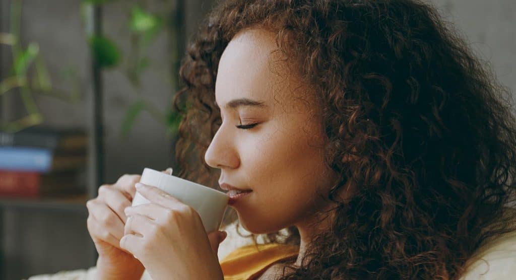 Girl drinking coffee