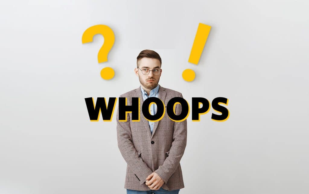 A guy who made a mistake with a Whoops text