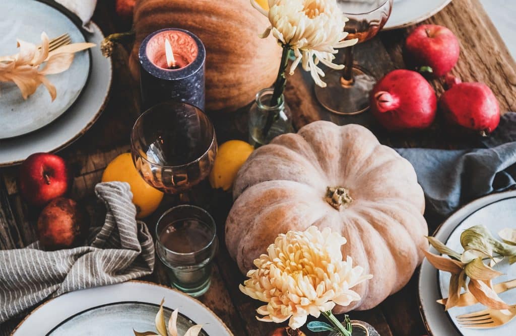 Holiday dinner table