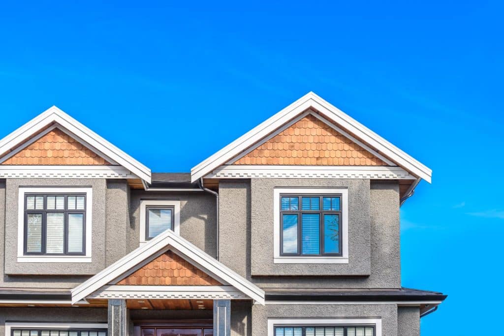 Beautiful home tops with a Blue sky
