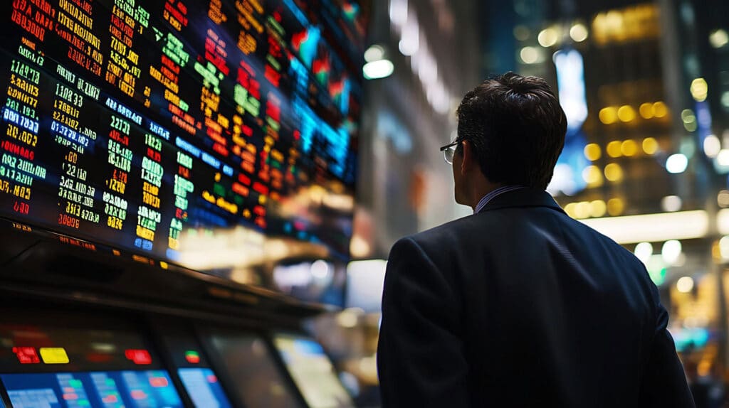 Stock Market Analystits watching screens