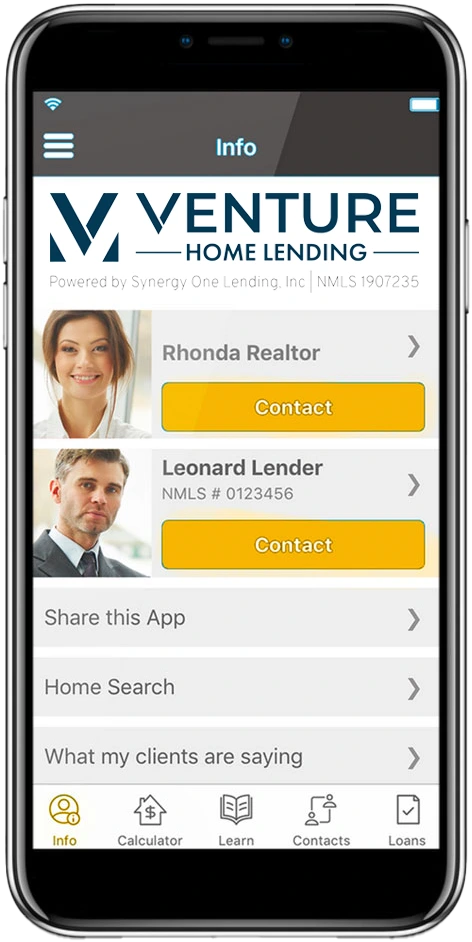 S1 Connect app with Venture Logo